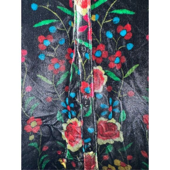 Johnny Was Velvet & Silk Floral Button Up Tunic sz XL NWOT - Picture 5 of 9